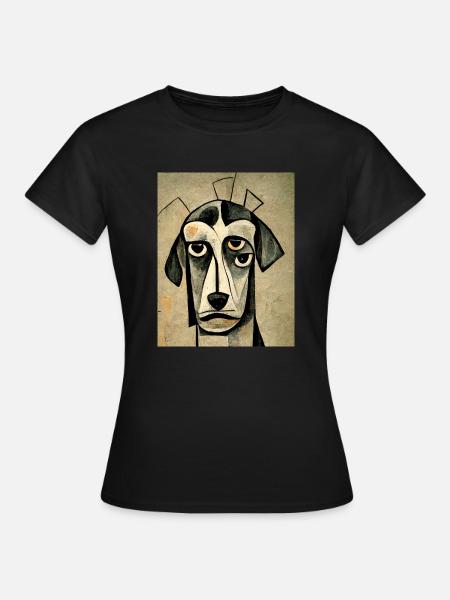 Hund abstrakt - Frauen T-Shirt - Schwarz
