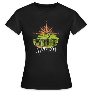 Wander Woman die Ikone des Bergsteigens - Frauen T-Shirt - Schwarz - Vorne - AI Model Female 172 dark (172cm)