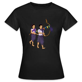 Traditionelles Khmer Neujahr Kambodscha - Frauen T-Shirt - Schwarz - Vorne - AI Model Female 172 dark (172cm)