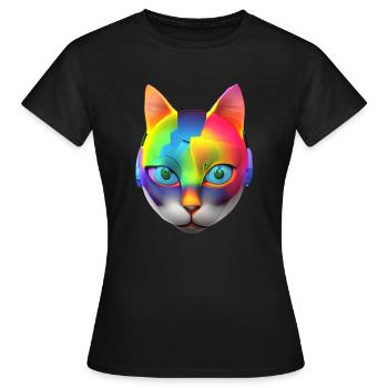 digital cat - Frauen T-Shirt - Schwarz - Vorne - AI Model Female 172 dark (172cm)