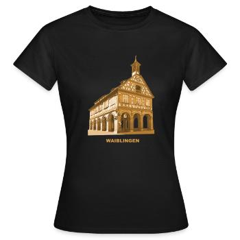 Waiblingen Rathaus - Frauen T-Shirt - Schwarz - Vorne - AI Model Female 172 dark (172cm)