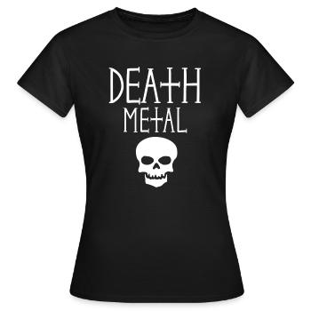 Death-Metal-Totenkopf - Frauen T-Shirt - Schwarz - Vorne - AI Model Female 172 dark (172cm)