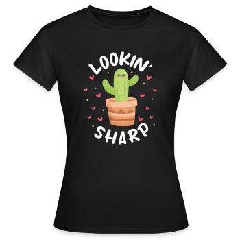 Lookin' sharp cactus - Women's T-Shirt - black - Front - AI Model Female 172 dark (172cm)