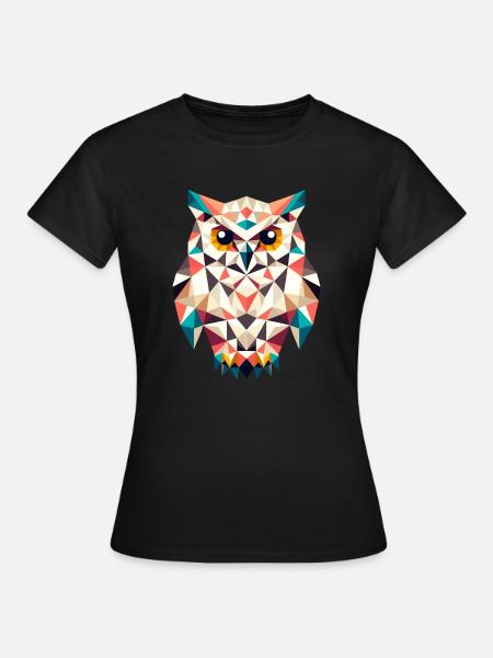 Eule // owl - Frauen T-Shirt - Schwarz