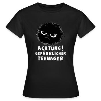 Achtung gefährlicher Teenager - Frauen T-Shirt - Schwarz - Vorne - AI Model Female 172 dark (172cm)