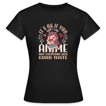 Cute Japanese Manga Women Girls Gift Otaku Kawaii - Frauen T-Shirt - Schwarz - Vorne - AI Model Female 172 dark (172cm)