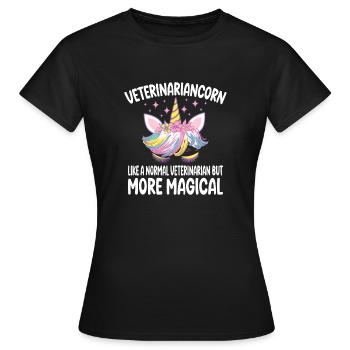 Funny Veterinariancorn Veterinarian Gifts - Women's T-Shirt - black - Front - AI Model Female 172 dark (172cm)
