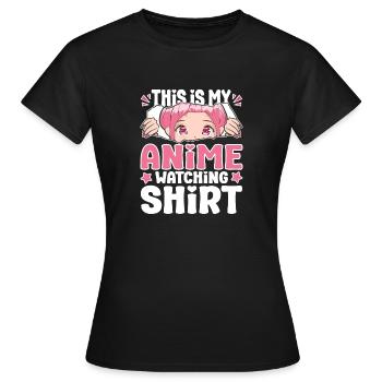 This Is My Anime Watching Japanese Anime Manga - Women's T-Shirt - black - Front - AI Model Female 172 dark (172cm)