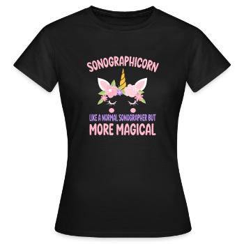 Sonographicorn comme un sonographe normal cadeaux - T-shirt Femme - noir - Devant - AI Model Female 172 dark (172cm)