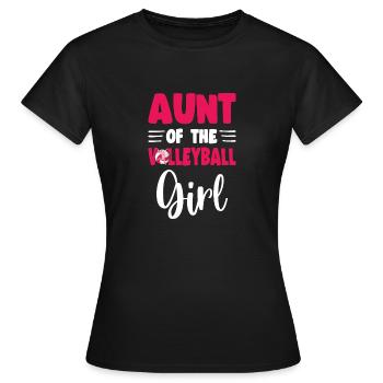 Aunt Of the Birthday Girl Volleyball Family Party - Frauen T-Shirt - Schwarz - Vorne - AI Model Female 172 dark (172cm)