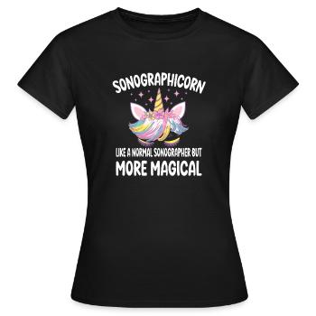 Sonographicorn like a normal Sonographist gifts - Women's T-Shirt - black - Front - AI Model Female 172 dark (172cm)