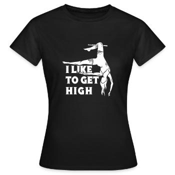 Circus Graphic I Like To Get High Gifts - Frauen T-Shirt - Schwarz - Vorne - AI Model Female 172 dark (172cm)