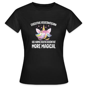 Assistant de directionicorn comme un assistant normal - T-shirt Femme - noir - Devant - AI Model Female 172 dark (172cm)