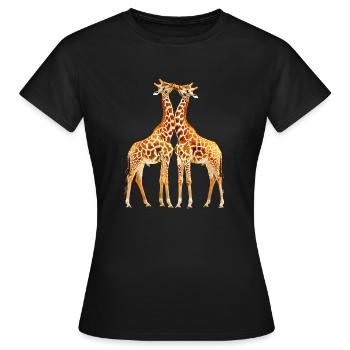 Giraffen haben einen langen Hals - Frauen T-Shirt - Schwarz - Vorne - AI Model Female 172 dark (172cm)