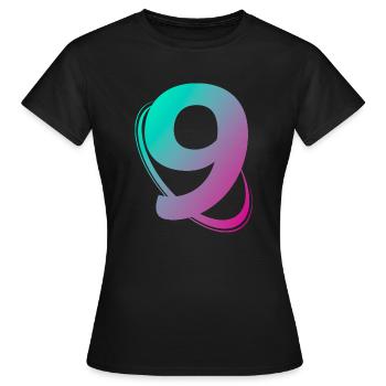 Nummer 9 mehrfarbig - Frauen T-Shirt - Schwarz - Vorne - AI Model Female 172 dark (172cm)