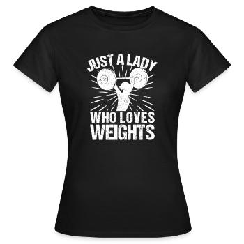 lPowerlifting Bodybuilder Just Lady Loves Weights - T-shirt Femme - noir - Devant - AI Model Female 172 dark (172cm)