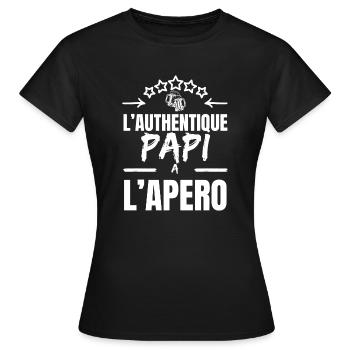DER AUTHENTISCHE OPA BEIM APERITIF - Frauen T-Shirt - Schwarz - Vorne - AI Model Female 172 dark (172cm)