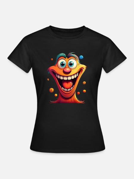 Dibujos animados divertidos - Camiseta mujer - negro