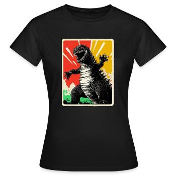 Japon Monster Kaiju Dino Dinosaur Saga Film - T-shirt Femme - noir - Devant - AI Model Female 172 dark (172cm)