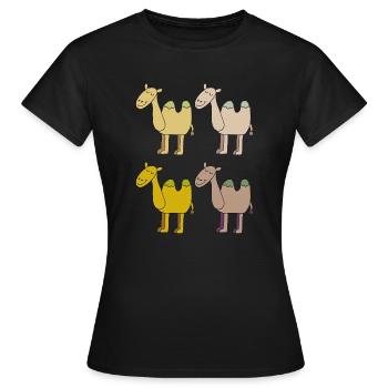 Troupeau de chameaux coloré - T-shirt Femme - noir - Devant - AI Model Female 172 dark (172cm)