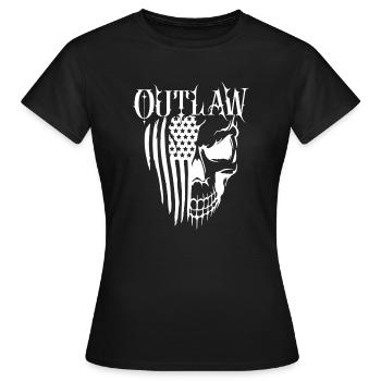 Crâne de hors-la-loi Gangs d’autoroutes Mort de motard - T-shirt Femme - noir - Devant - AI Model Female 172 dark (172cm)