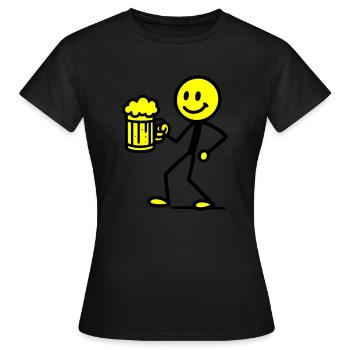 Stick Figure Beer - Women's T-Shirt - black - Front - AI Model Female 172 dark (172cm)