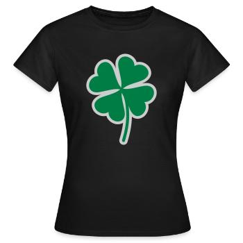 Trèfle Chanceux - T-shirt Femme - noir - Devant - AI Model Female 172 dark (172cm)