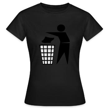 éclaircir, des déchets, plus mülleimer, nettoyer, - T-shirt Femme - noir - Devant - AI Model Female 172 dark (172cm)