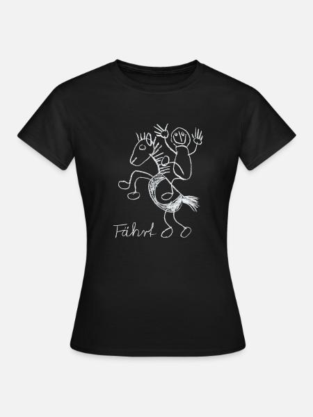 Pferd, Fährt - Frauen T-Shirt - Schwarz