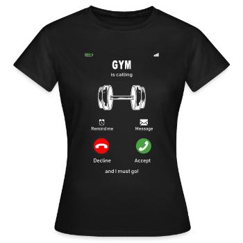 La salle de sport vous appelle - T-shirt Femme - noir - Devant - AI Model Female 172 dark (172cm)