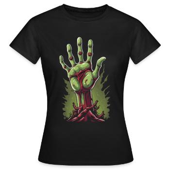 Resurrected Zombie Comic Illustration - Women's T-Shirt - black - Front - AI Model Female 172 dark (172cm)