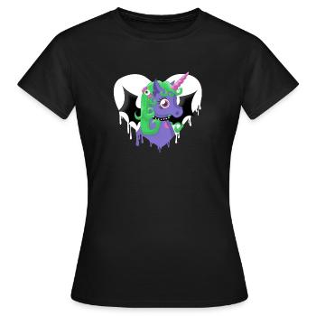 creepy cute unicorn - Frauen T-Shirt - Schwarz - Vorne - AI Model Female 172 dark (172cm)