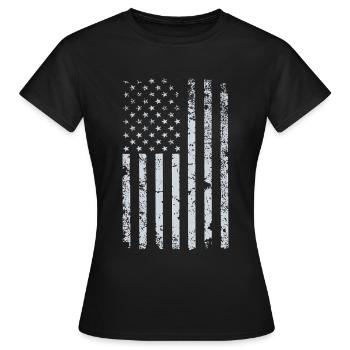 USA American Flag - Women's T-Shirt - black - Front - AI Model Female 172 dark (172cm)