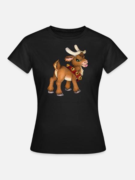 Freches Rentier Weihnachtsgeschenk Kleiner Rudolph - Frauen T-Shirt - Schwarz