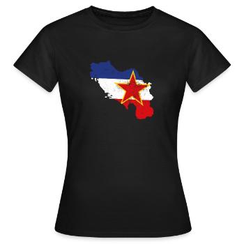 Idée cadeau nostalgie des Balkans Yougoslavie - T-shirt Femme - noir - Devant - AI Model Female 172 dark (172cm)