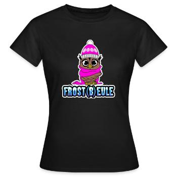 Frost(b)eule - Frierende Eule - Frauen T-Shirt - Schwarz - Vorne - AI Model Female 172 dark (172cm)