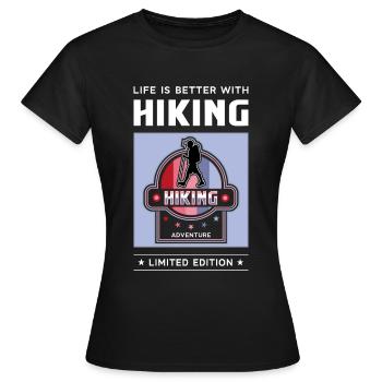 Hiking - Frauen T-Shirt - Schwarz - Vorne - AI Model Female 172 dark (172cm)