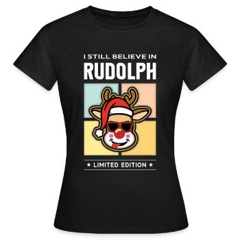 Rudolph - T-shirt Femme - noir - Devant - AI Model Female 172 dark (172cm)