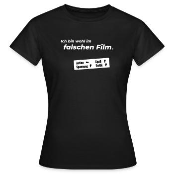 falscher Film - Frauen T-Shirt - Schwarz - Vorne - AI Model Female 172 dark (172cm)