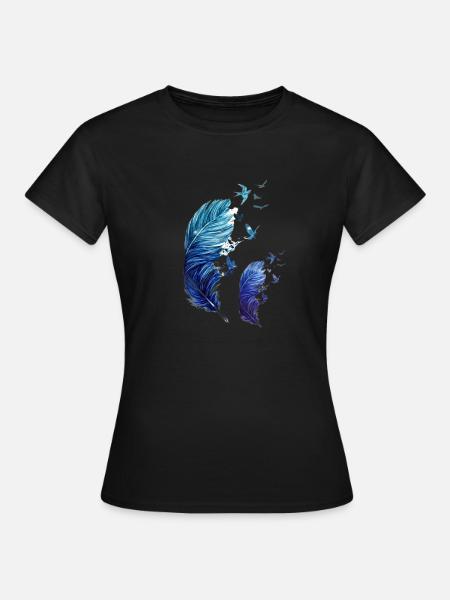 Feder - Frauen T-Shirt - Schwarz