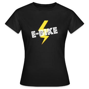 E Bike | Elektroauto, Klimawandel, Nachhaltig - Frauen T-Shirt - Schwarz - Vorne - AI Model Female 172 dark (172cm)