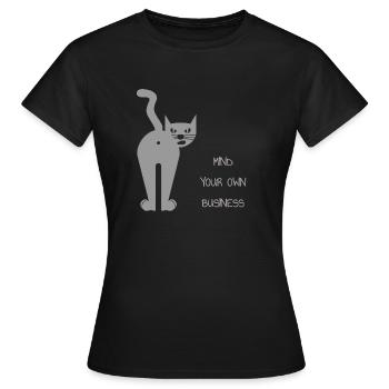 Chat arrogant - Méfiez-vous de vos affaires - Cul - T-shirt Femme - noir - Devant - AI Model Female 172 dark (172cm)