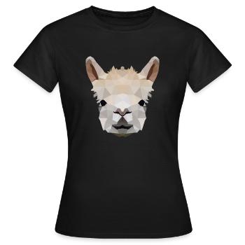 Alpaga Polygone - T-shirt Femme - noir - Devant - AI Model Female 172 dark (172cm)