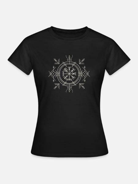 Wikinger Kompass Nordisch Keltisch Rune - Frauen T-Shirt - Schwarz