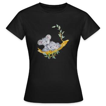 koalas tendresse - T-shirt Femme - noir - Devant - AI Model Female 172 dark (172cm)