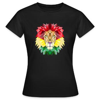 Geometric Rastafari Lion - T-shirt Femme - noir - Devant - AI Model Female 172 dark (172cm)
