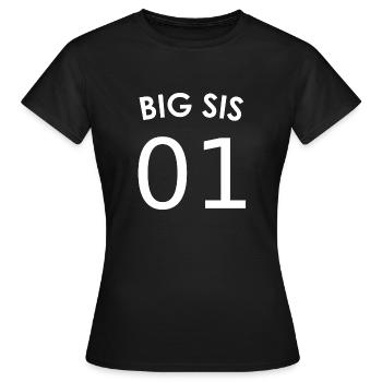 Grande sœur Big Sis 01 Frères soeurs Sister - T-shirt Femme - noir - Devant - AI Model Female 172 dark (172cm)