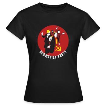 Fun Tee Kommunist - Frauen T-Shirt - Schwarz - Vorne - AI Model Female 172 dark (172cm)