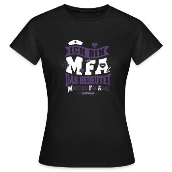 MFA - lila - Frauen T-Shirt - Schwarz - Vorne - AI Model Female 172 dark (172cm)