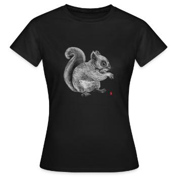 Eichhörnchen - Frauen T-Shirt - Schwarz - Vorne - AI Model Female 172 dark (172cm)